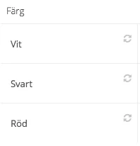 Klicka på ikonen för att koppla en bild till varje variant