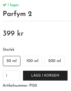 Produkt med Knappval