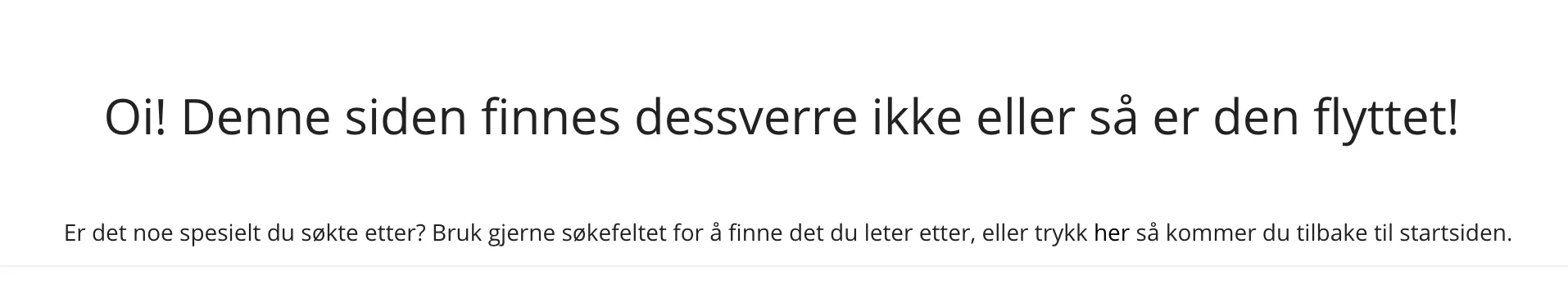 Skjermbilde for: Hva betyr 404 og hvorfor oppstår disse sidene?