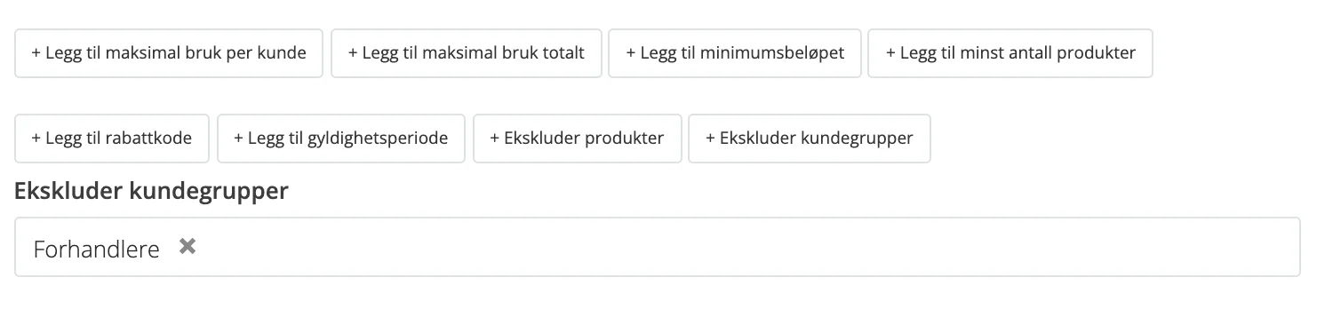 Skjermbilde for: Hvordan aktiverer jeg en rabatt/kampanje spesifikt for kundegruppe?