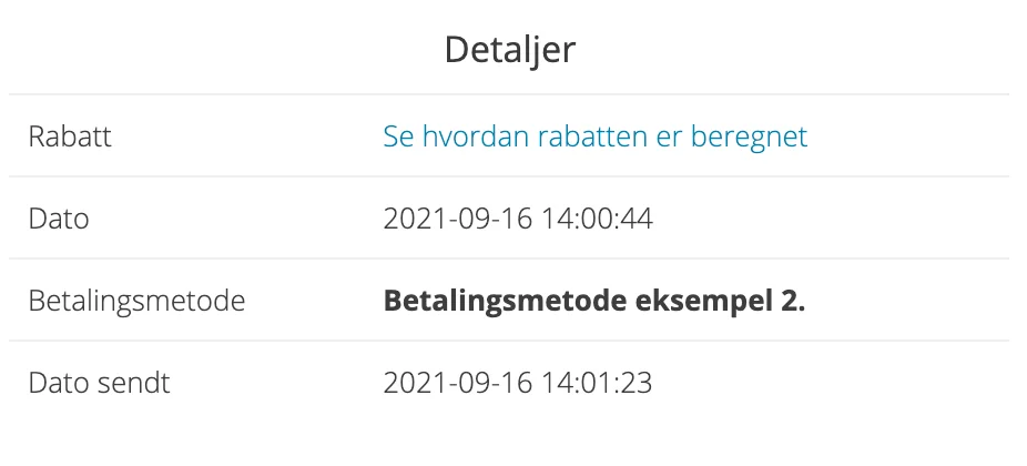 Skjermbilde for: Hvordan kan jeg se hvilken rabatt som er blitt brukt på en ordre?
