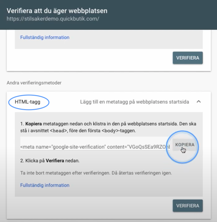 Google-Search-Console-Verifiering