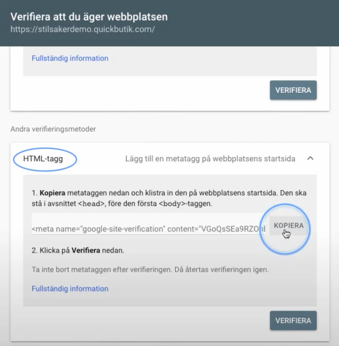 Google-Search-Console-Verifiering