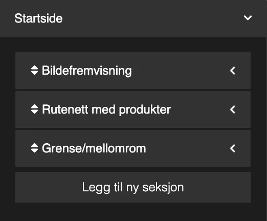 Skjermbilde for: Hvordan redigerer jeg startsiden min?