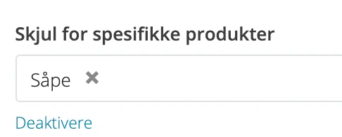 Skjermbilde for: Kan jeg opprette en spesifikk fraktmetode for et spesifikt produkt?