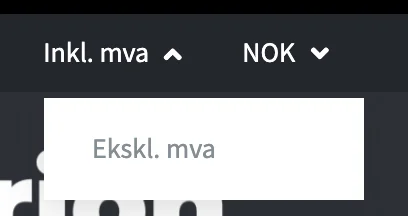 Skjermbilde for: Kan jeg vise prisene mine inklusive eller eksklusive moms?
