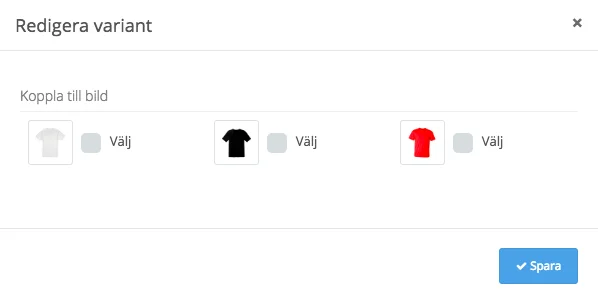 Välj sedan en bild för varianten