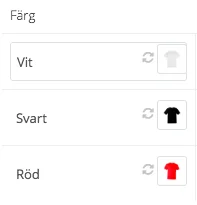 Bilder kopplade till varianter