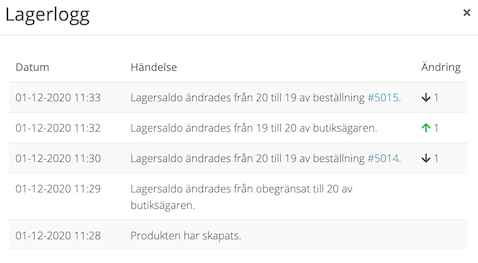 Lagerhandelser-lagerlogg