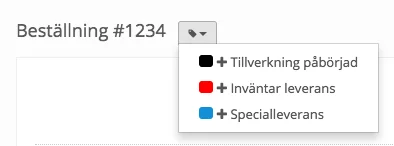 Markera en beställning med Orderetiketter