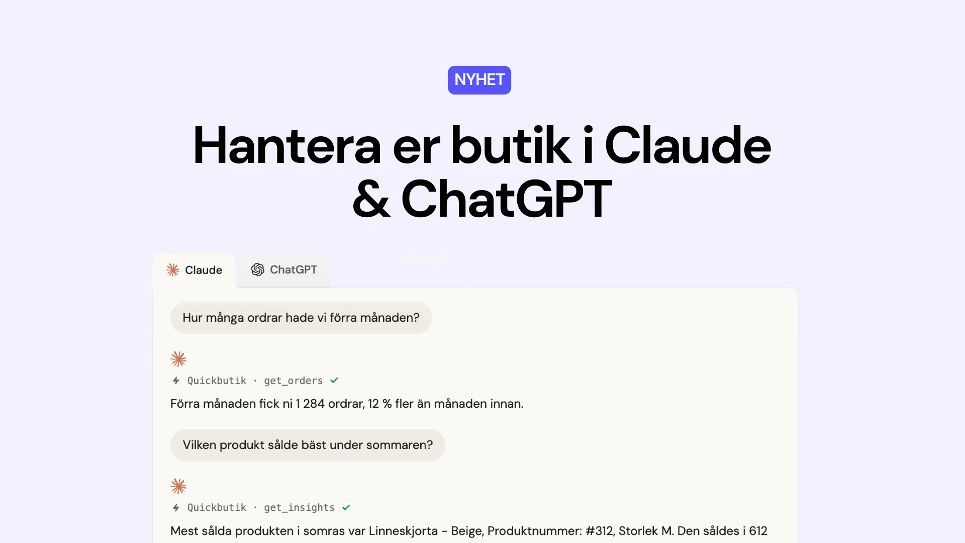 Chatta med er butik - direkt i Claude & ChatGPT